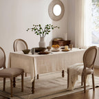 52"x70" Rectangle Linen Tablecloth Fits Small Dining Table, Natural