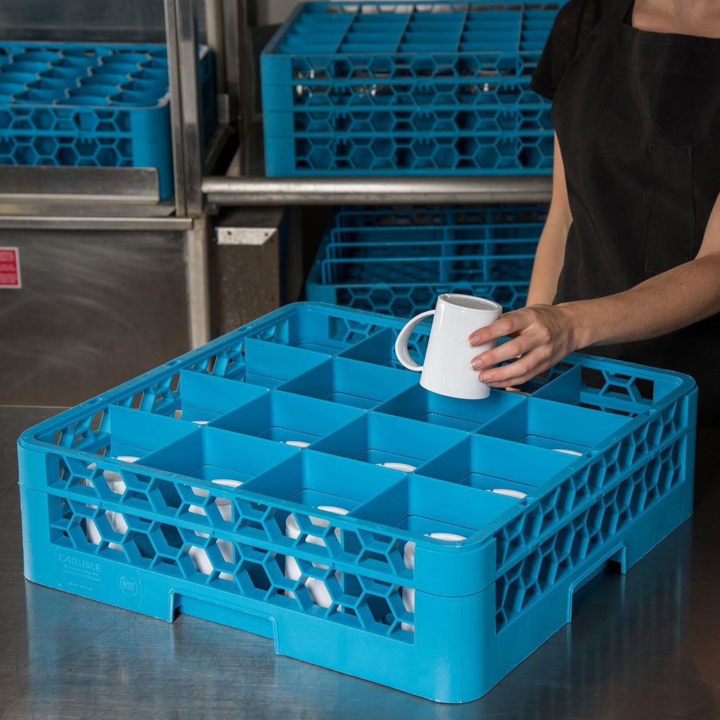 Carlisle Commercial Dishwasher Glass Rack, 16 Compartments, 1 Extender