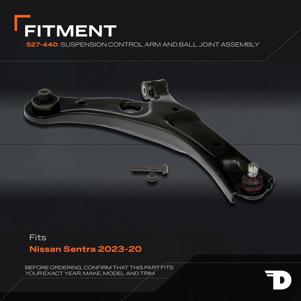 Dorman 527-440 Front Passenger Side Lower Suspension Control Arm and Ball Joint Assembly Compatible with Select Nissan Models
