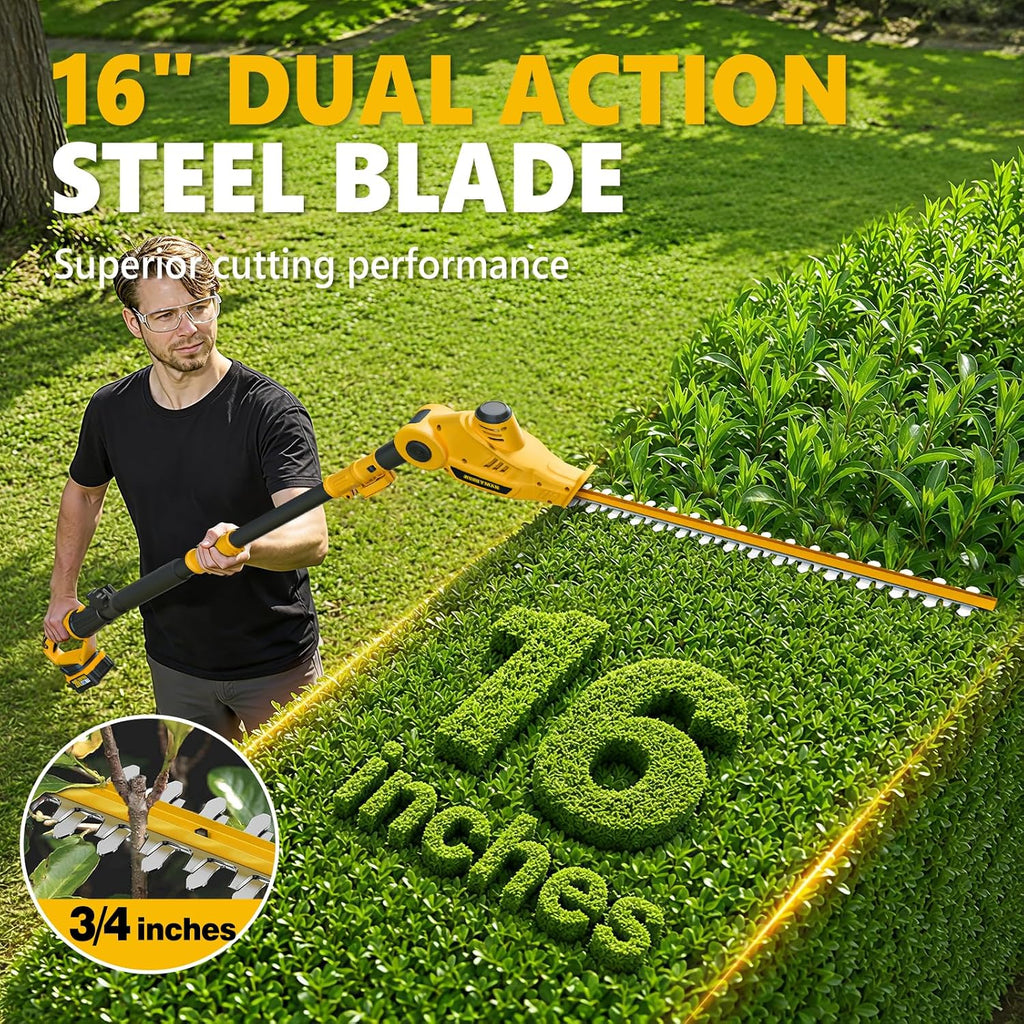 20V MAX Pole Hedge Trimmer,Telescoping Pole Hedge Trimmer,with 2 Packs 4.0Ah Batteries & Charger,8 Feet Hedge Trimmer