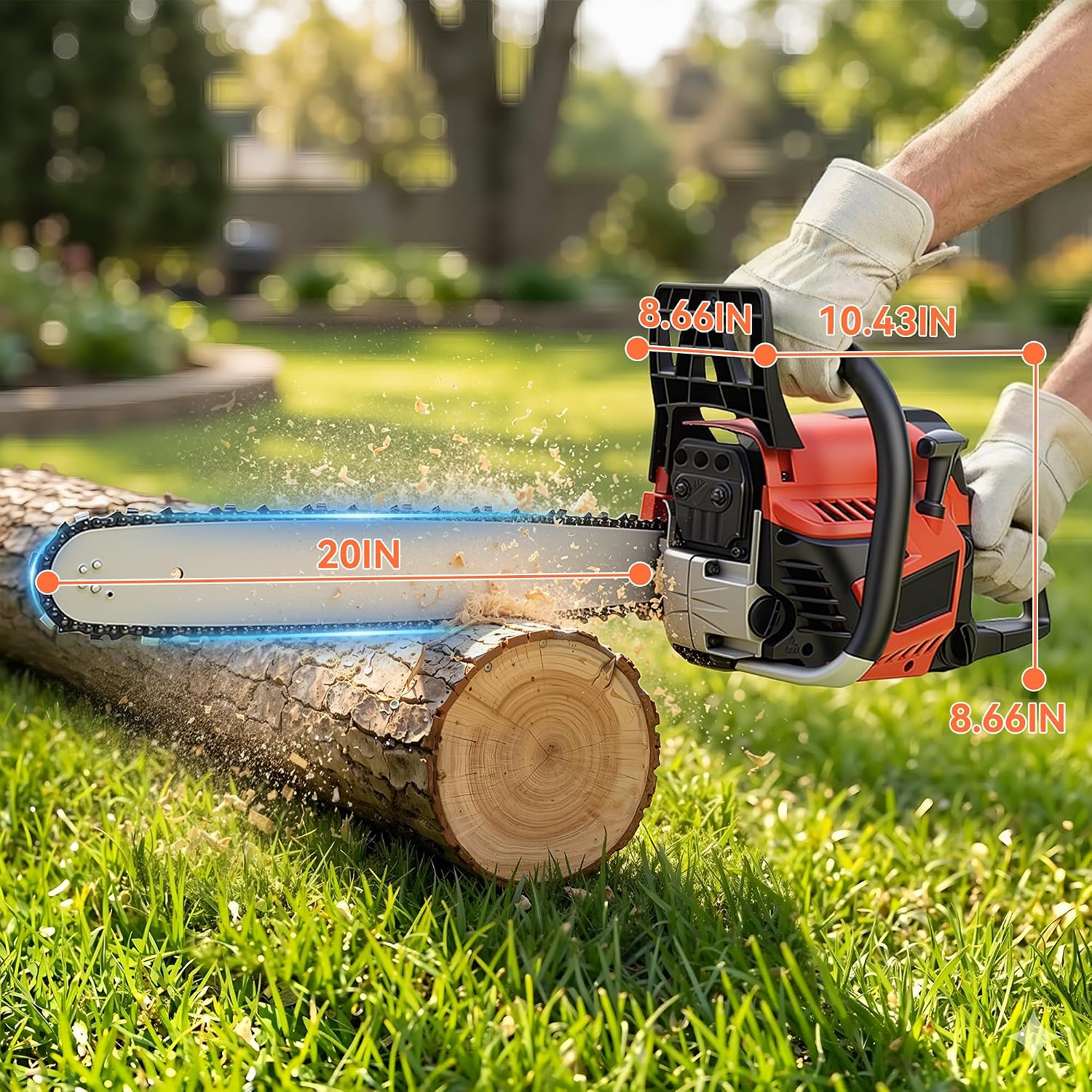 62CC 2-Stroke 20 Inch Top Handle Gas Chainsaw, Top Handle Gas Powered Chainsaw Petrol Handheld Cordless Chain Saw for