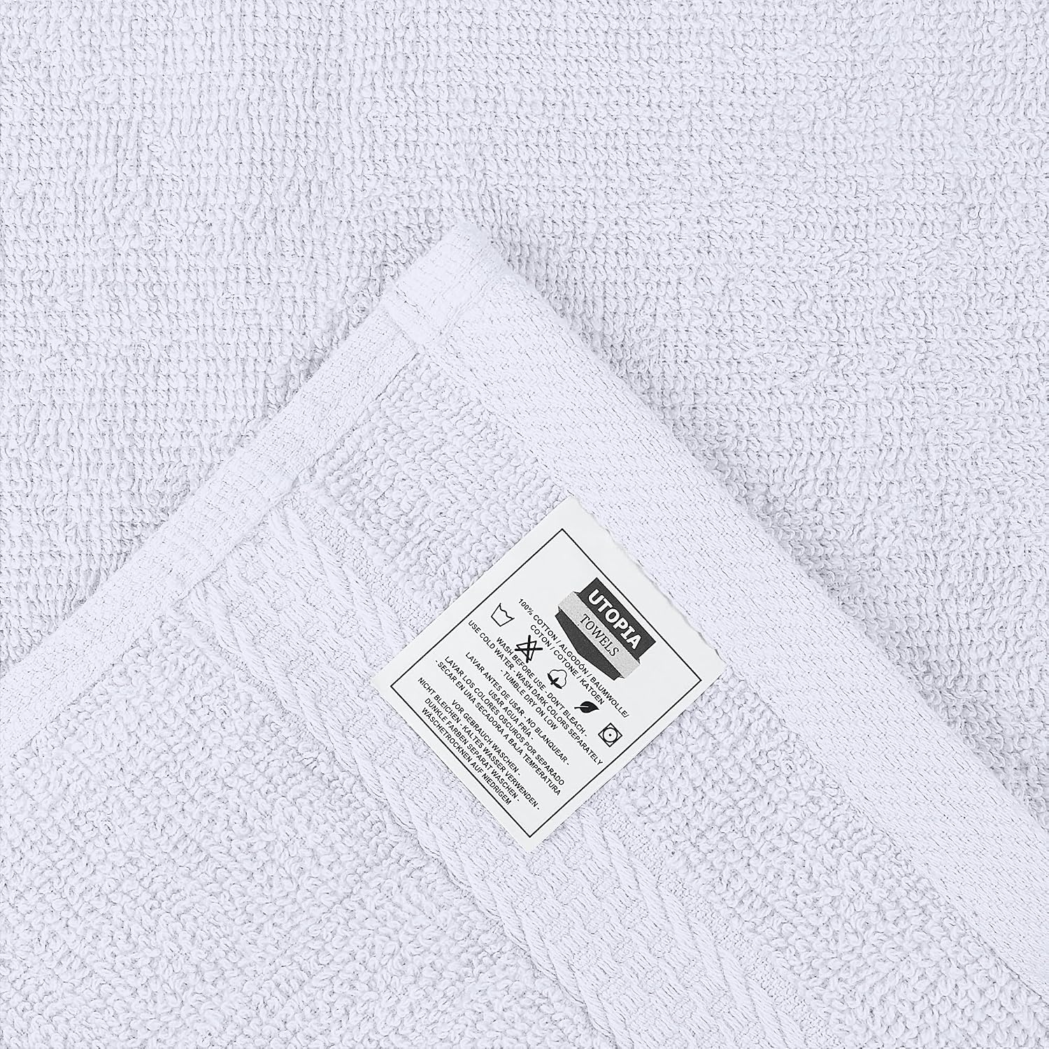 12 Pack Premium Wash Cloths, 12x12 in, 100% Cotton, White | Highly Absorbent Soft Feel Lightweight Washcloths