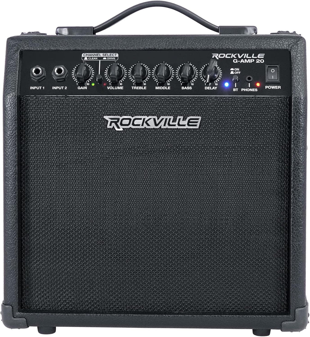 G-AMP 20W Guitar Amplifier Combo with Bluetooth, Delay, Dual Guitar Inputs, Clean/Overdrive, EQ Controls, Portable