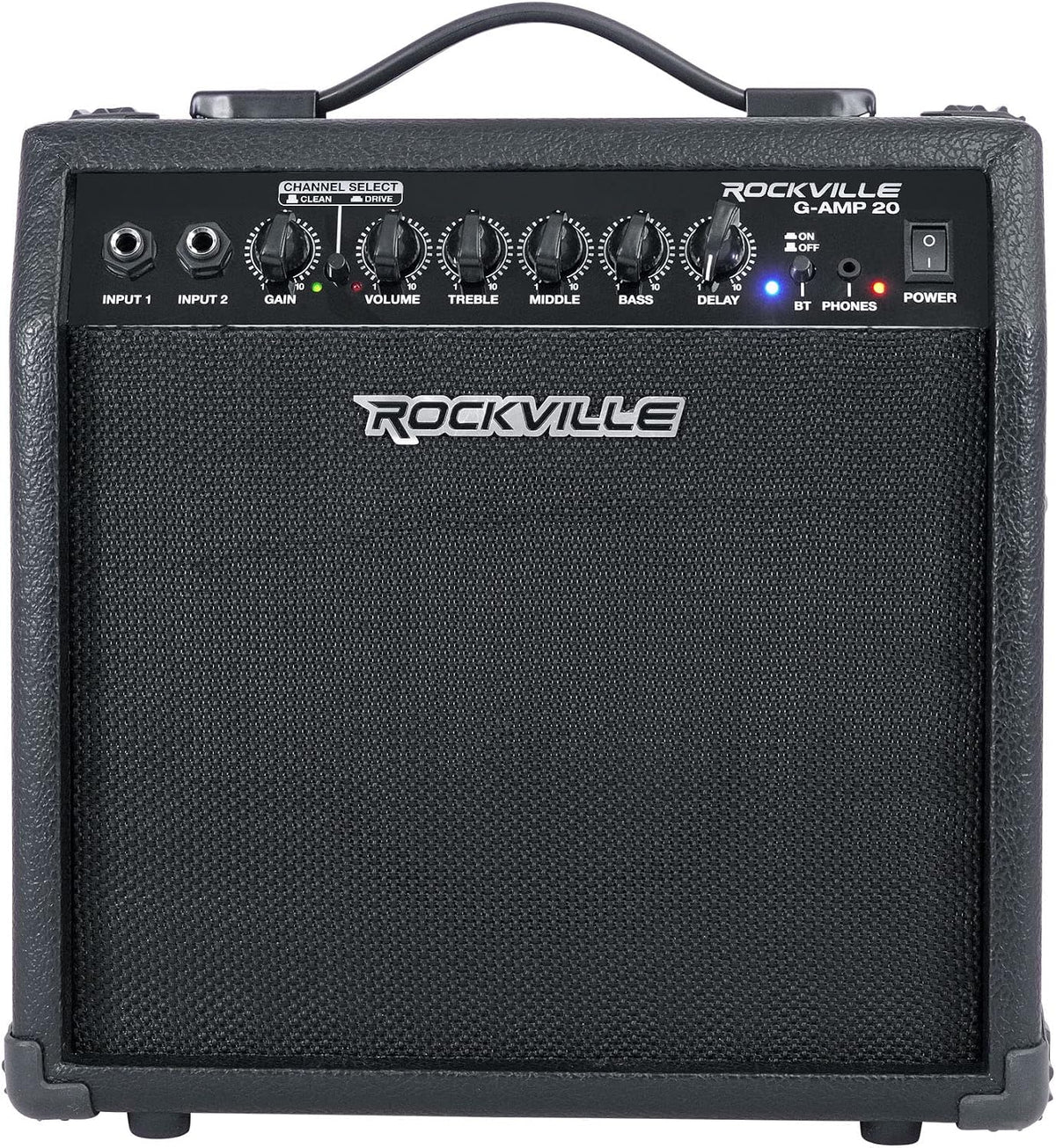 G-AMP 20W Guitar Amplifier Combo with Bluetooth, Delay, Dual Guitar Inputs, Clean/Overdrive, EQ Controls, Portable