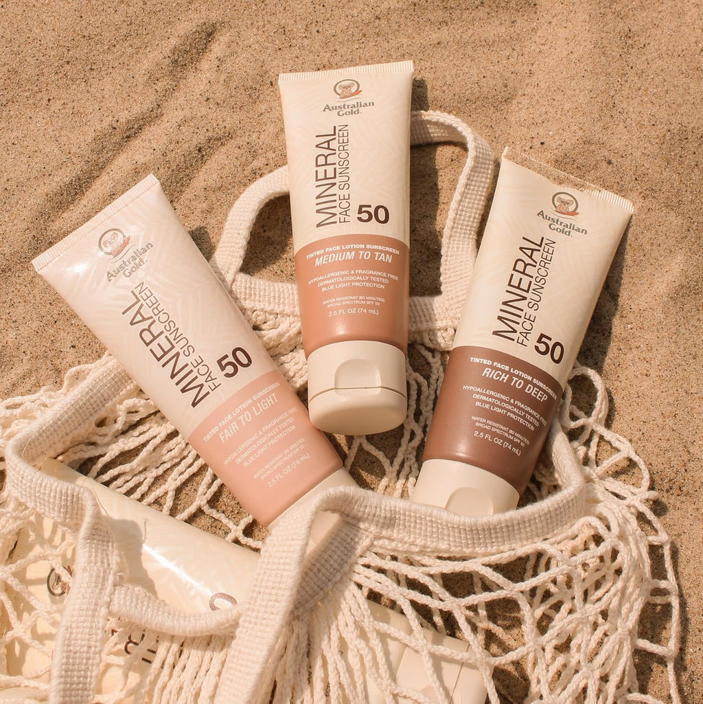 SPF 50 Tinted Mineral Face Sunscreen, Medium-Tan, 2.5 fl oz