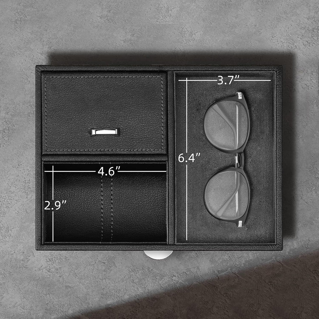Automatic Double Watch Winder for Men - Watch Winder Box with Jewelry Organizer Tray for Father Husband Dad, Japanese