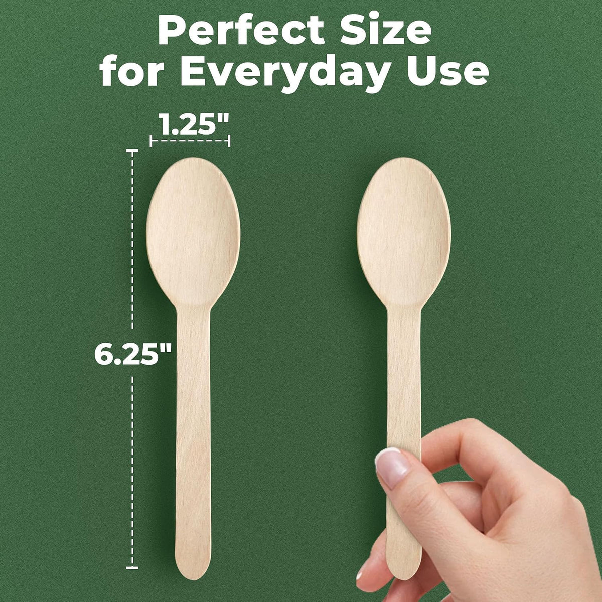 100 Count Disposable Wooden Cutlery Spoons for Parties events