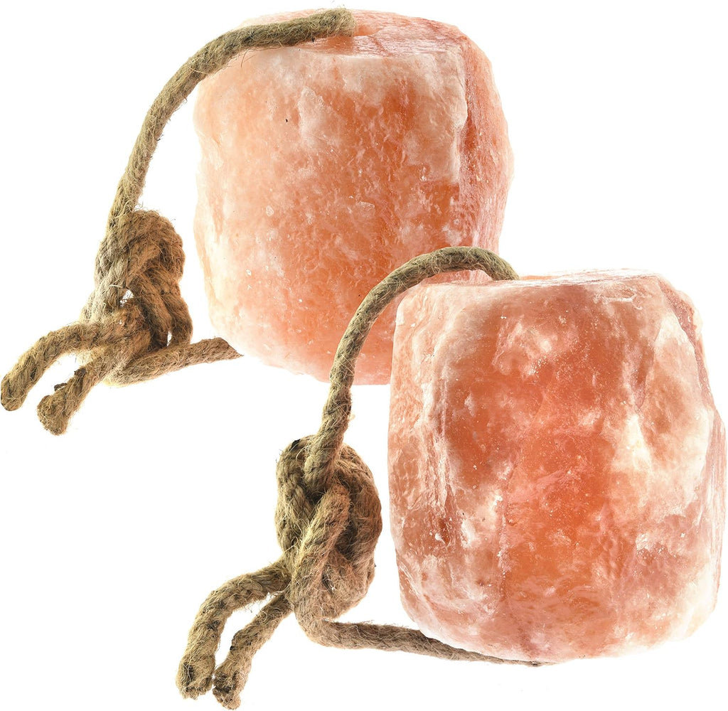 Himalayan Salt Lick 6 lbs on Rope for Horse, Deer, Goat & Livestock Animals, Salt Lick Deer, Salt Lick for Horses