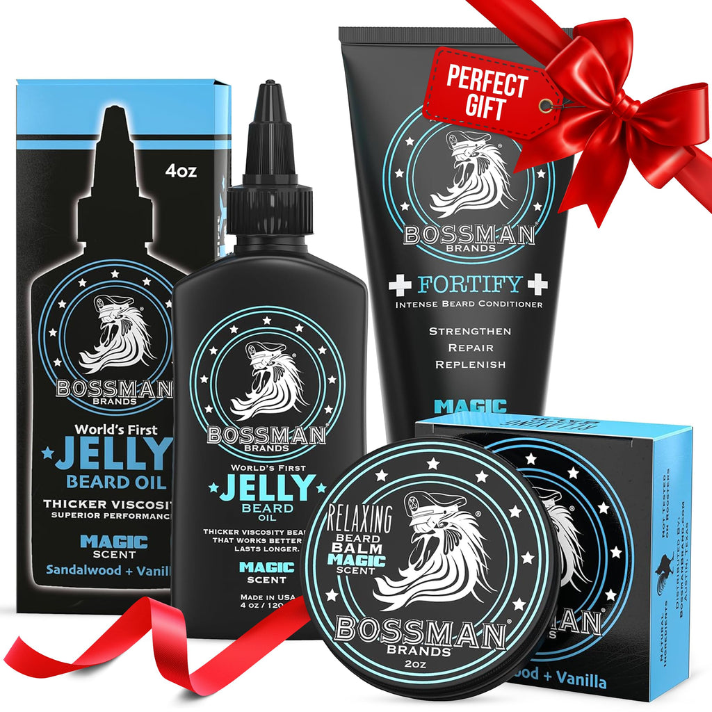 Essentials Beard Kit for Men, 3-Piece Gift Set - Magic Scent