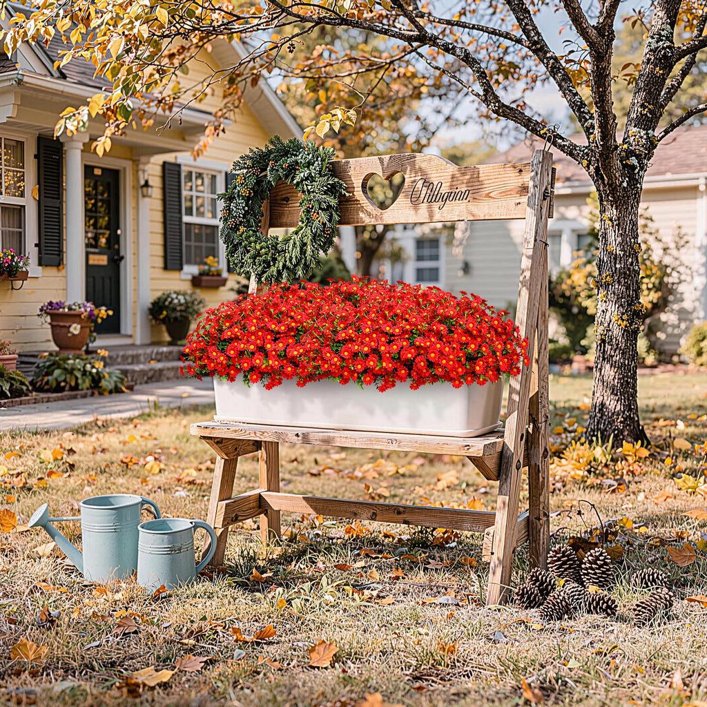 8 Bundles Artificial Christmas Flowers for Outdoors