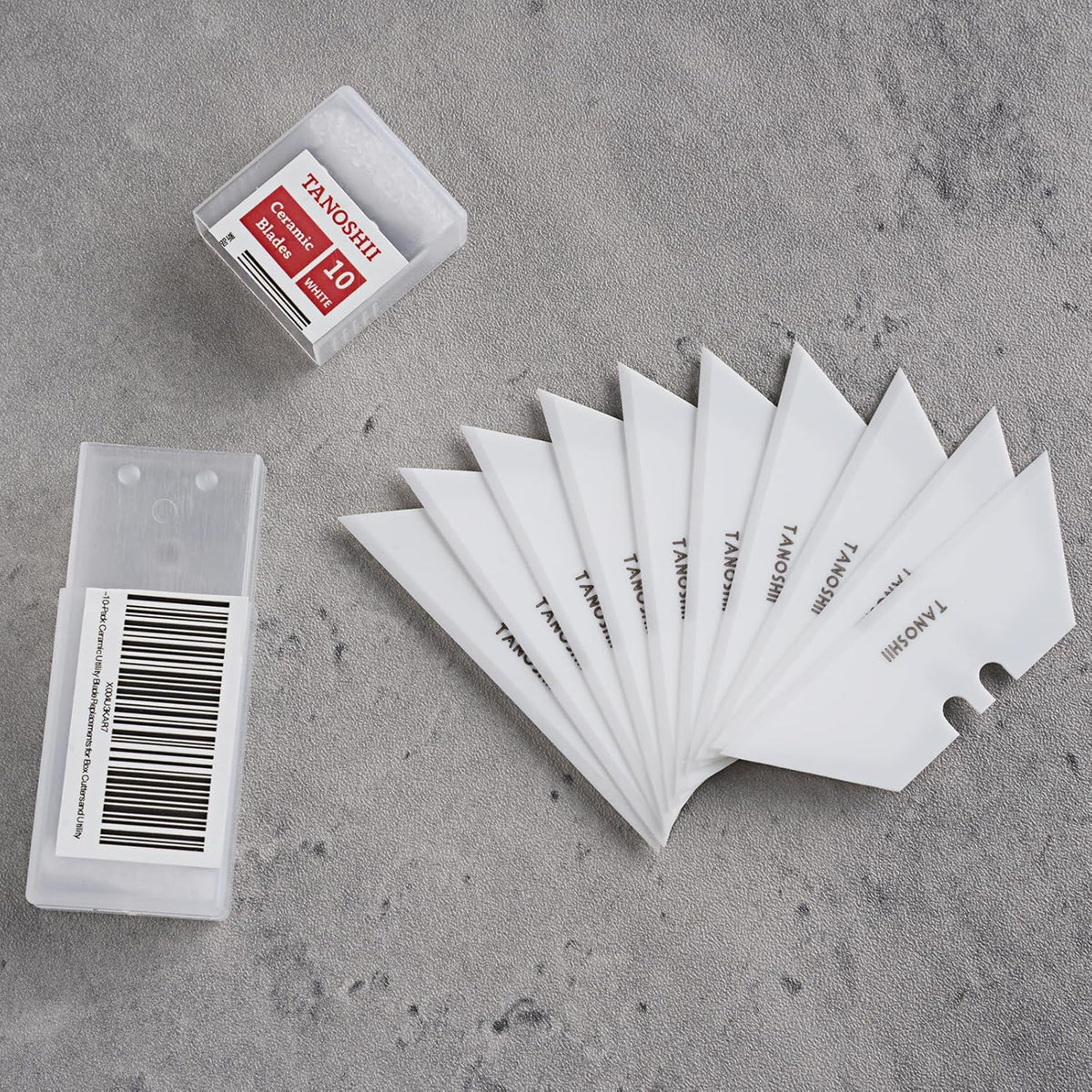 Zirconia Ceramic Blades – 10-Pack Replacement Utility Blades for Utility Knives, Box Cutter, Keep Sharp Longer – White