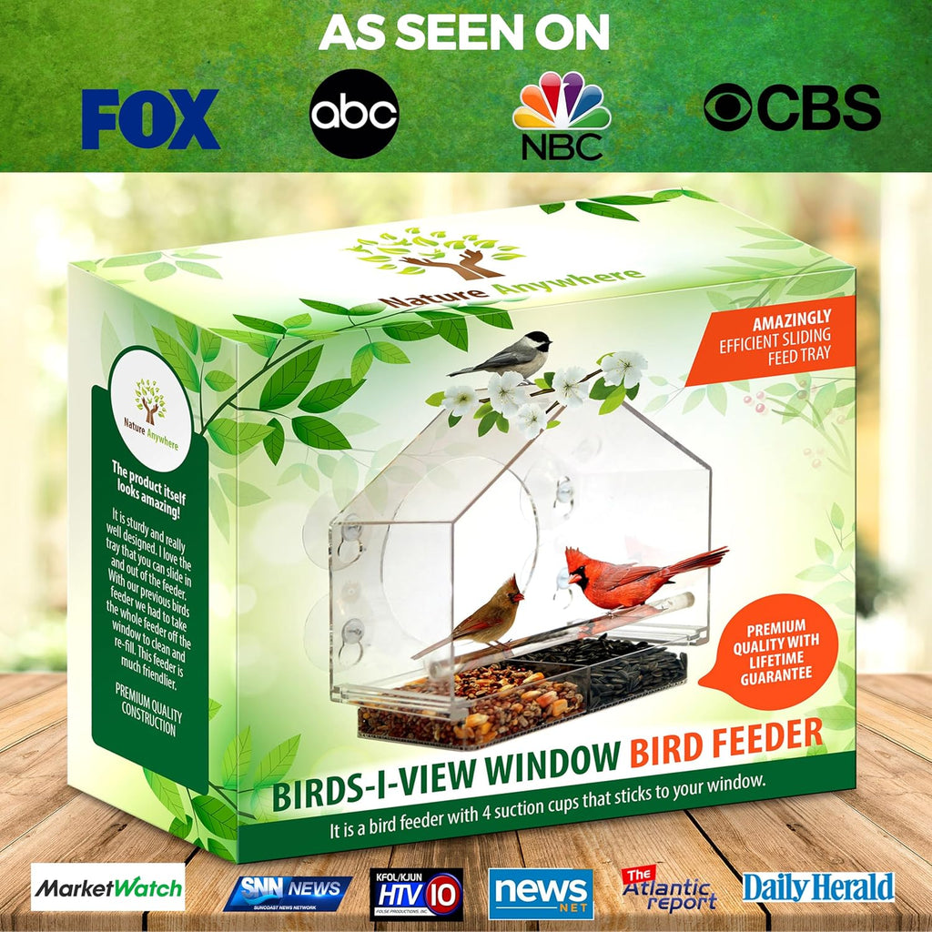 Window Bird Feeder with Strong Suction Cups, Bird Feeders for Outdoors