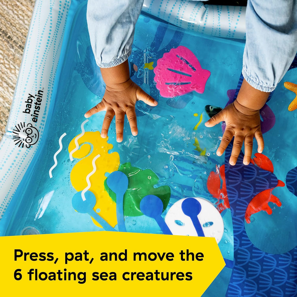 Octopus Water Play Mat - Safety Fill Line, Tummy Time Activity & Sensory Toy for Babies Newborn and up, Blue