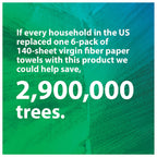 100% Recycled Paper Towels, 2 Ply, 140 Sheets, 6 Rolls