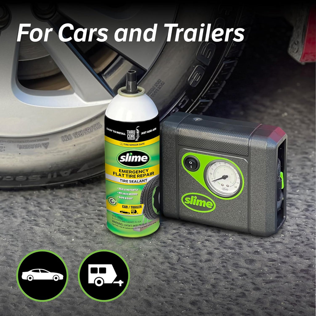 50165 Flat Tire Puncture Repair, Smart Spair Plus, Emergency Kit for Car Tires, Includes Sealant and Tire Inflator