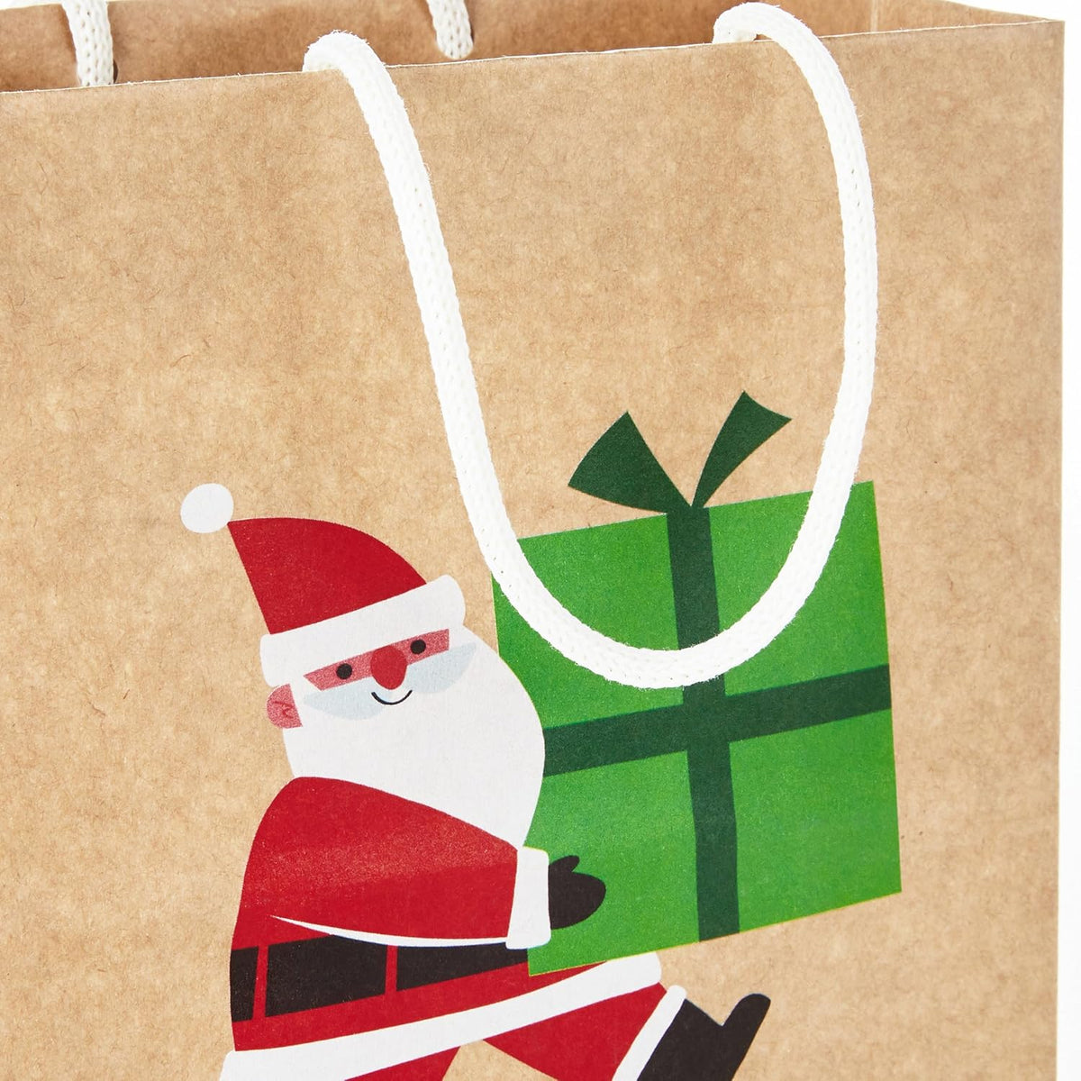 Christmas Gift Bags, Assorted 8-Pack (Kraft, Santa, Lights, Tree)