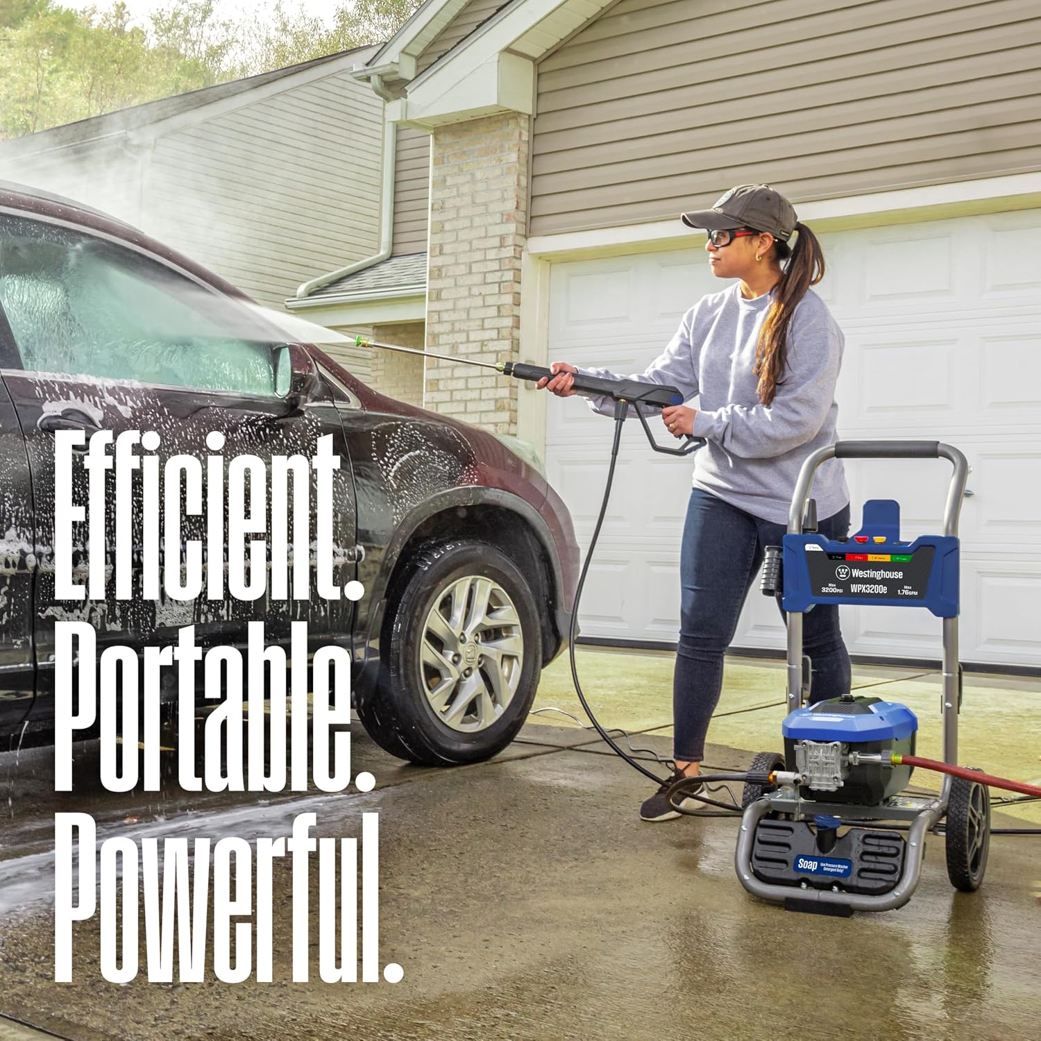 WPX3200e Electric Pressure Washer, 3200 Max PSI and 1.76 Max GPM, Universal Motor, Onboard Soap Tank, Spray Gun and