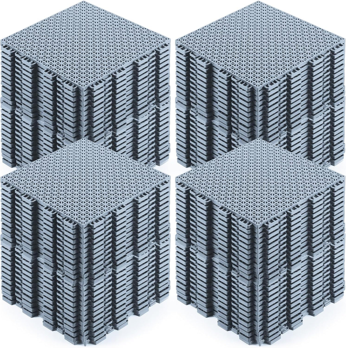100 Pack Drainage Mats Interlocking Tiles 10" x 10" Rubber Floor Tiles Rubber Mats Non Slip Modular Interlocking