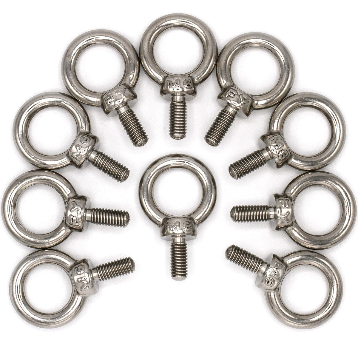 Stainless Steel Machinery Shoulder Lifting Eye Bolt (M6, 10 Items)