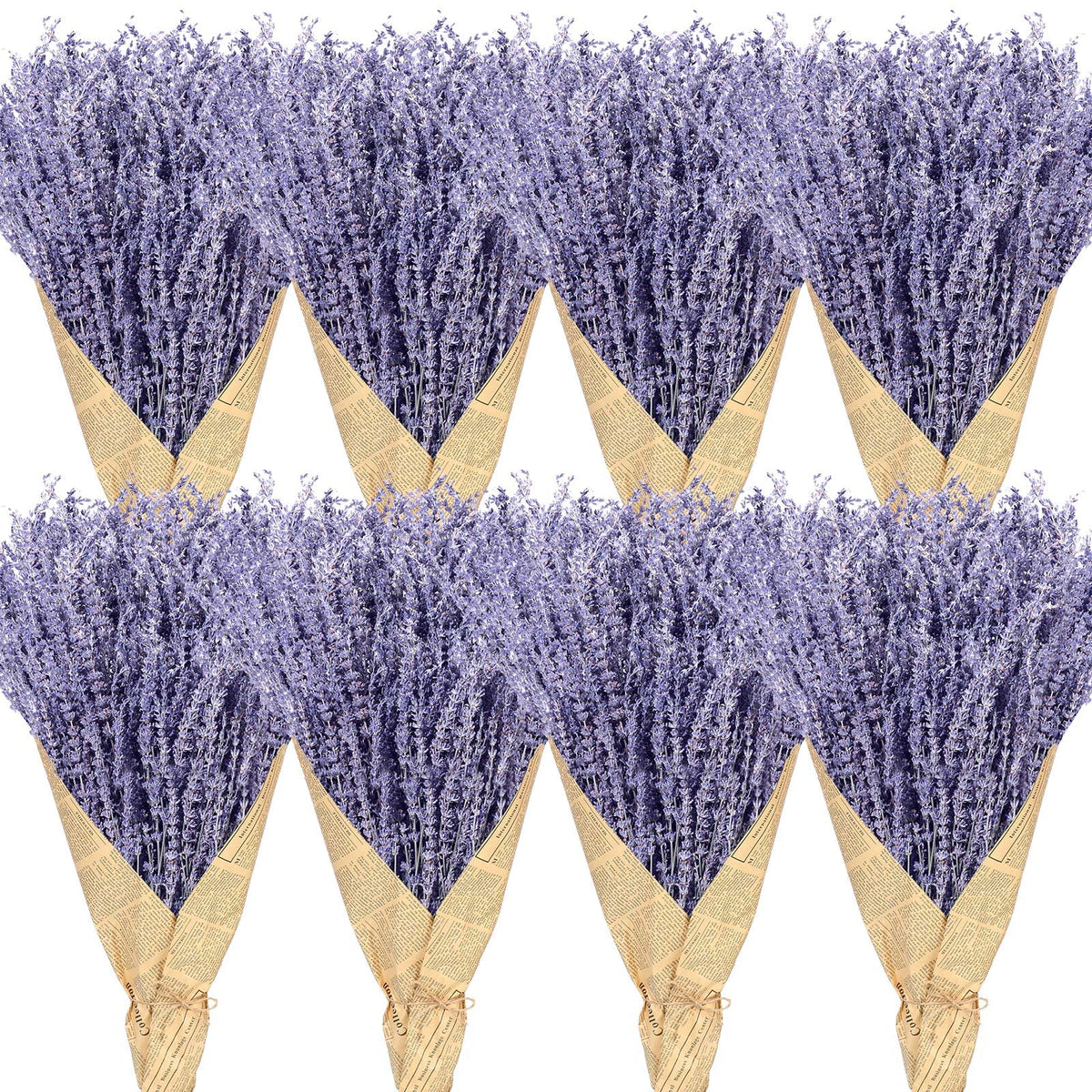 8 Bundles Dried Lavender 16 Inches for Home Wedding Party Decor