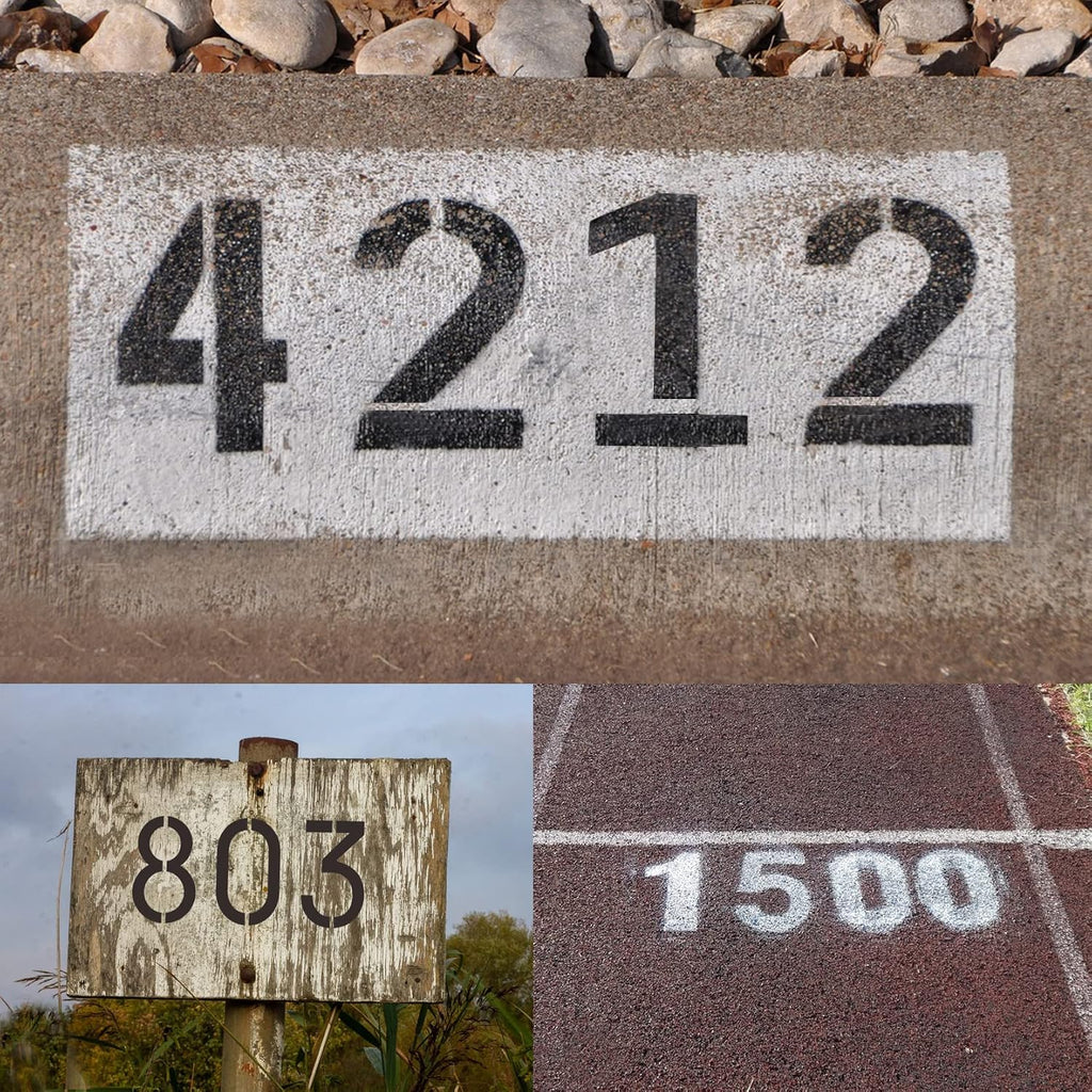 5 inch Number Stencils, 20PCS 0-9 Address Curb Stencil Kit Reusable Plastic Numbers Interlocking Stencils with 2