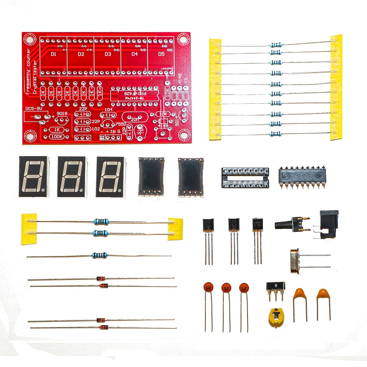 2 Pack Crystal Oscillator Tester 1Hz-50MHz Frequency Counter Cymometer Measurement Module LED DIY Kit