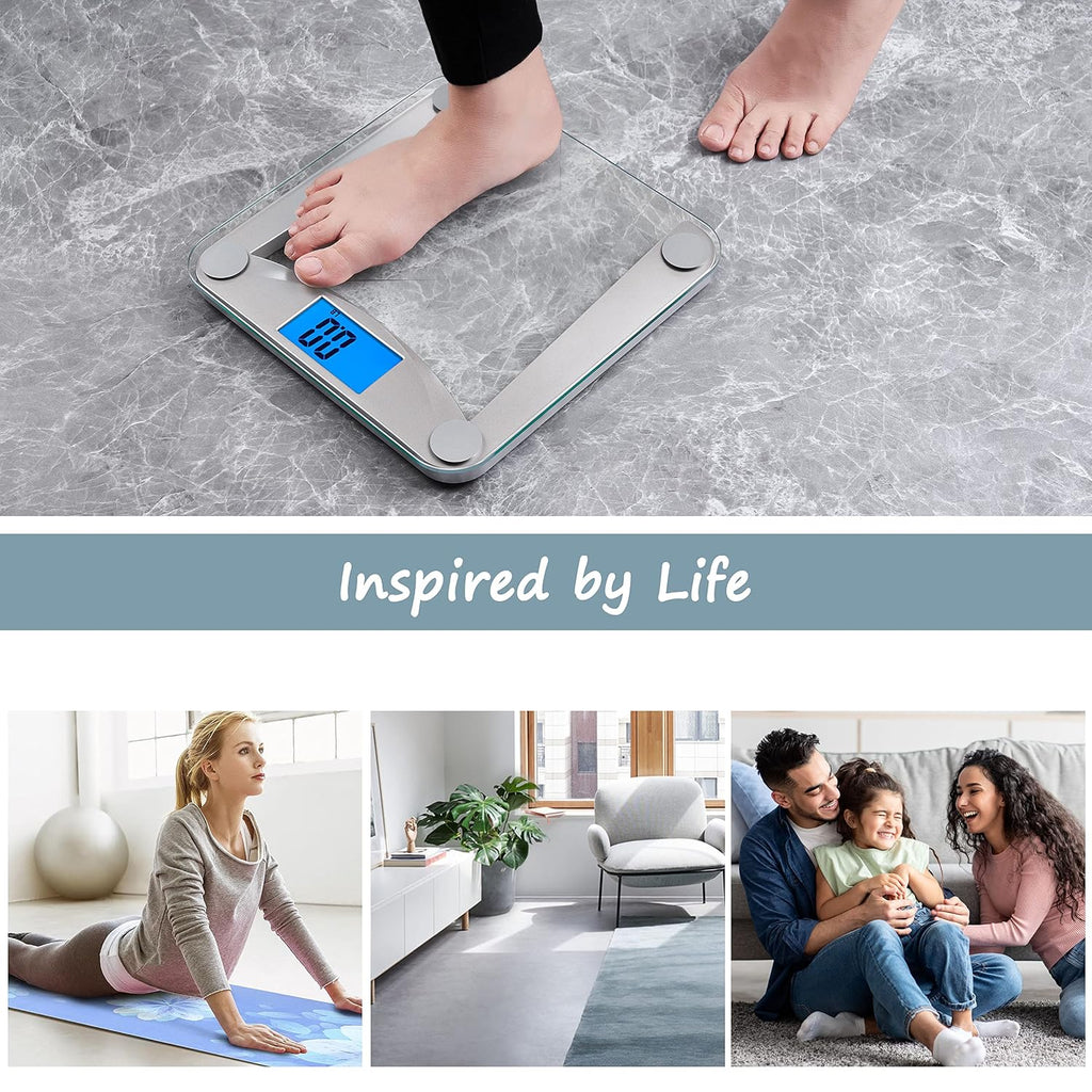 Bathroom Scale for Body Weight Accuracy 0.1lb, 400lb,Clear Glass | Professional Factory Since 2001 Digital Weighing