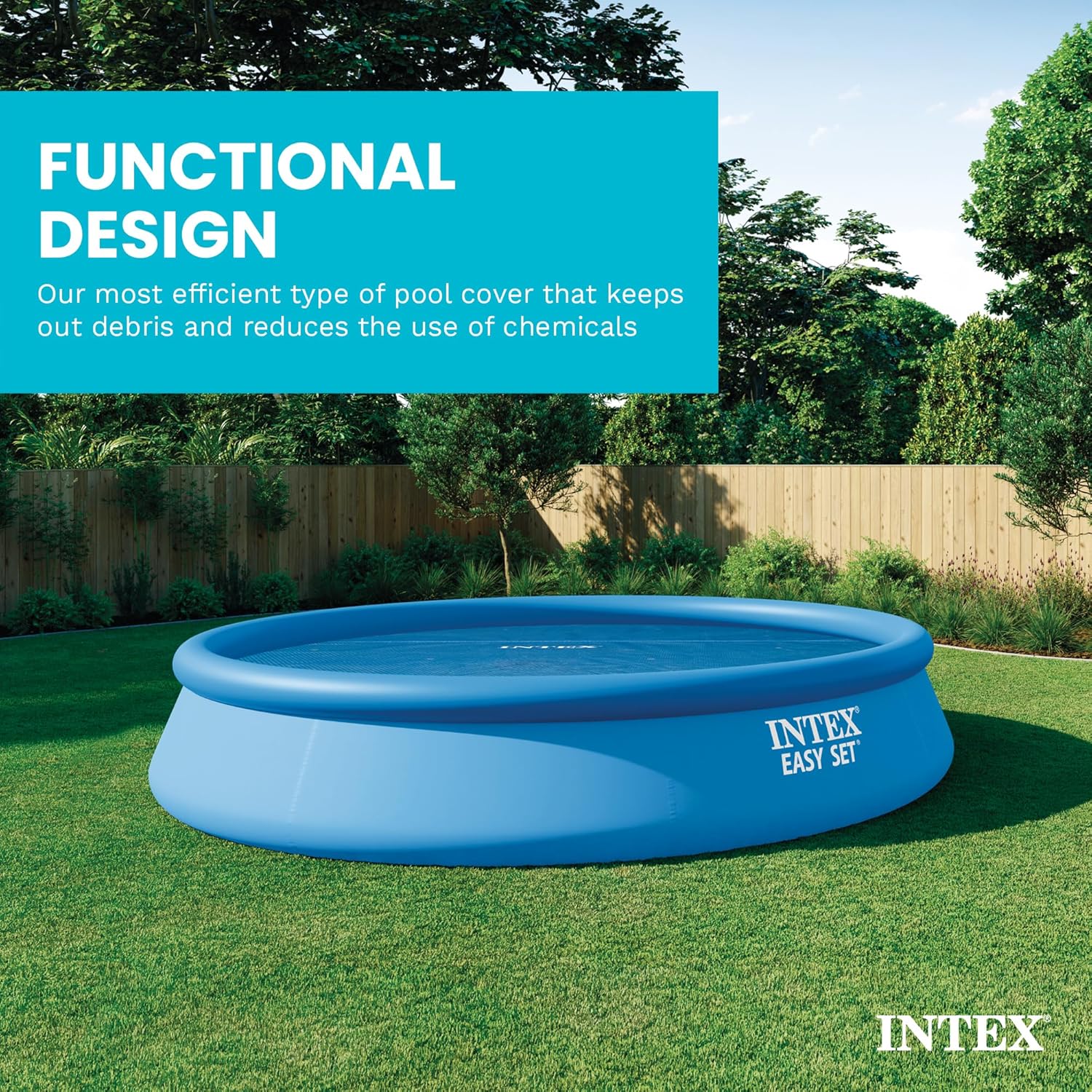 28013E Solar Pool Cover: for 15ft Round Easy Set and Metal Frame Pools – Insulates Pool Water – Reduces Water