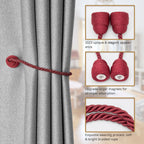 2 Pack Strong Magnetic Curtain Tiebacks Handmade Weave Side Rope Curtain Holdbacks Unique & Elegant Decorative