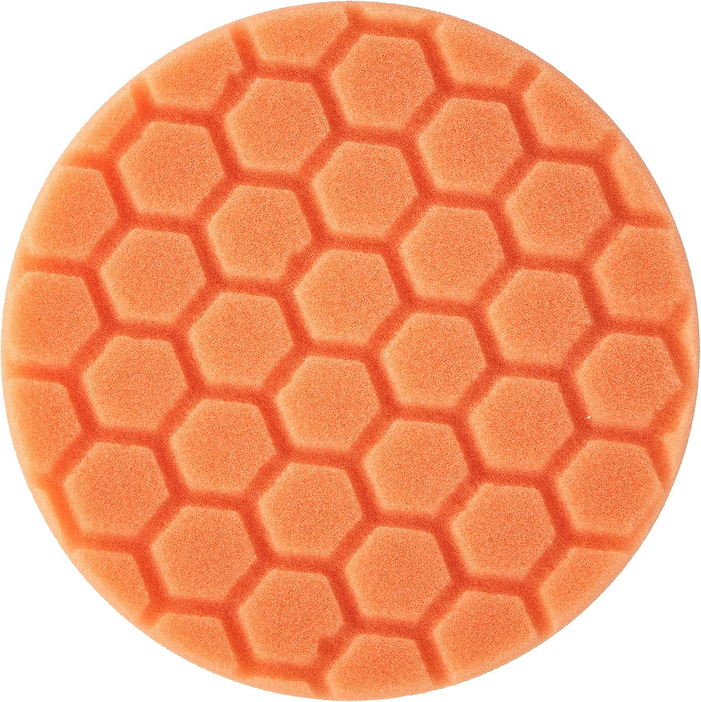 Hex-Logic Medium-Heavy Cutting Foam Pad, Orange, 5.5 inch | Medium-heavy, for paint correction and defect removal on