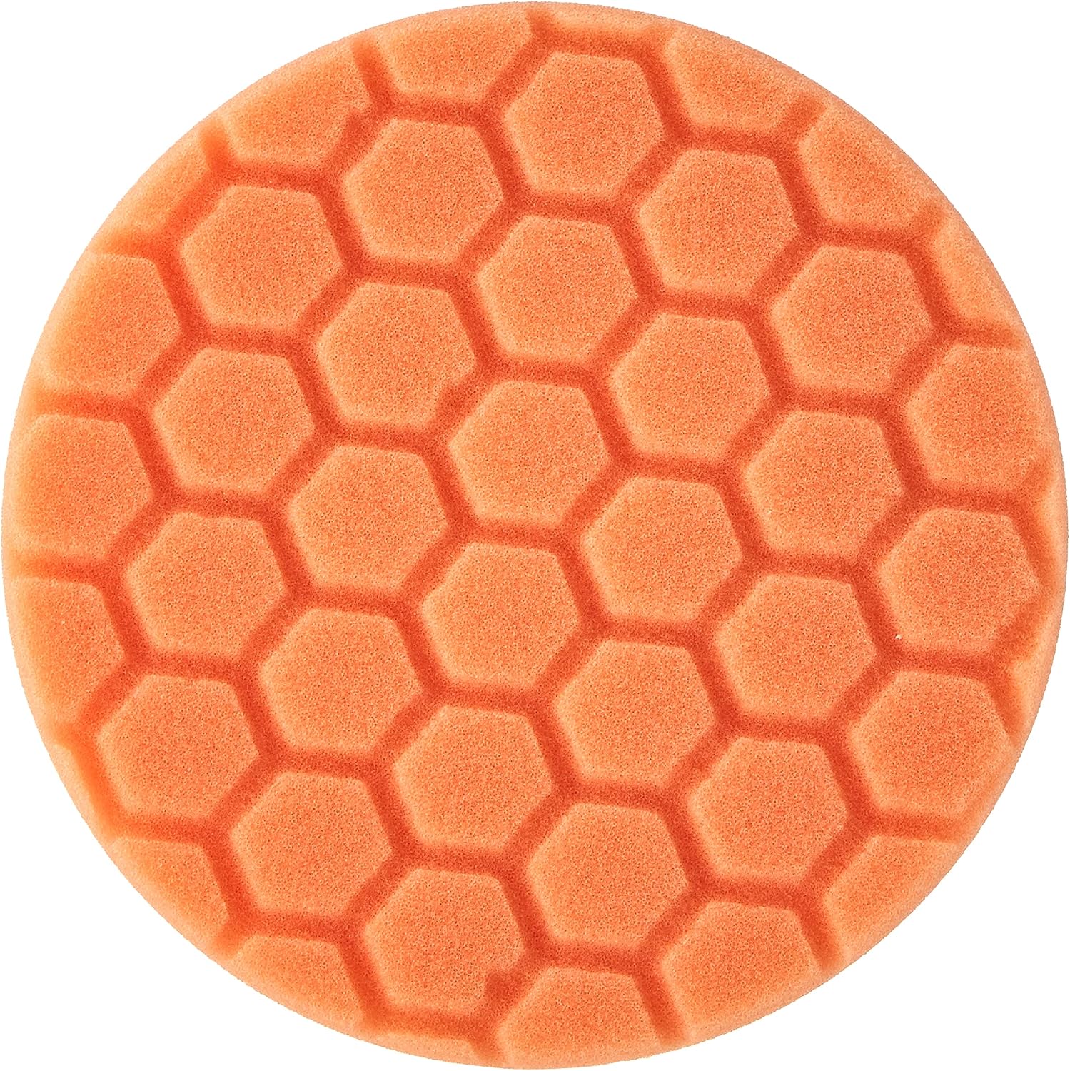 Hex-Logic Medium-Heavy Cutting Foam Pad, Orange, 5.5 inch | Medium-heavy, for paint correction and defect removal on