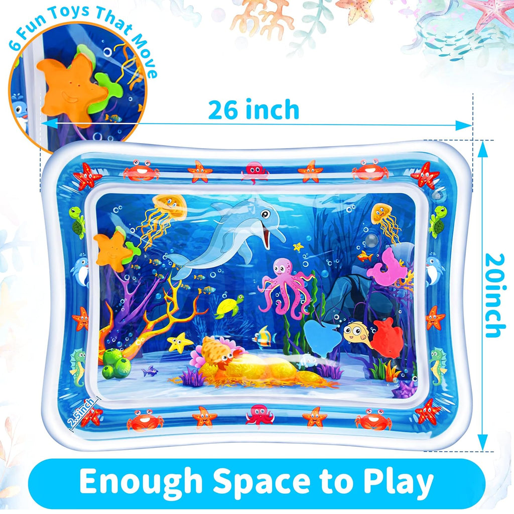 Tummy Time Water Mat丨Inflatable Tummy Time Water Play Mat for Babies, Infants and Toddlers 3 to 24 Months Promote
