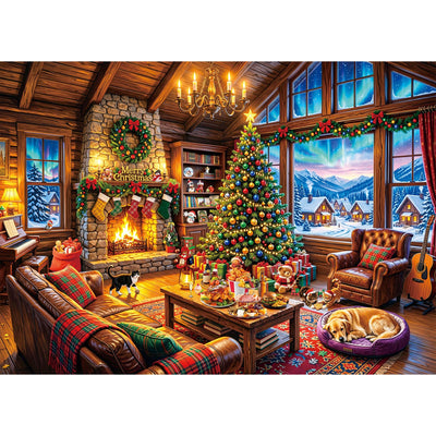 Christmas Aurora Cabin Puzzles for Adults 1000 Pieces