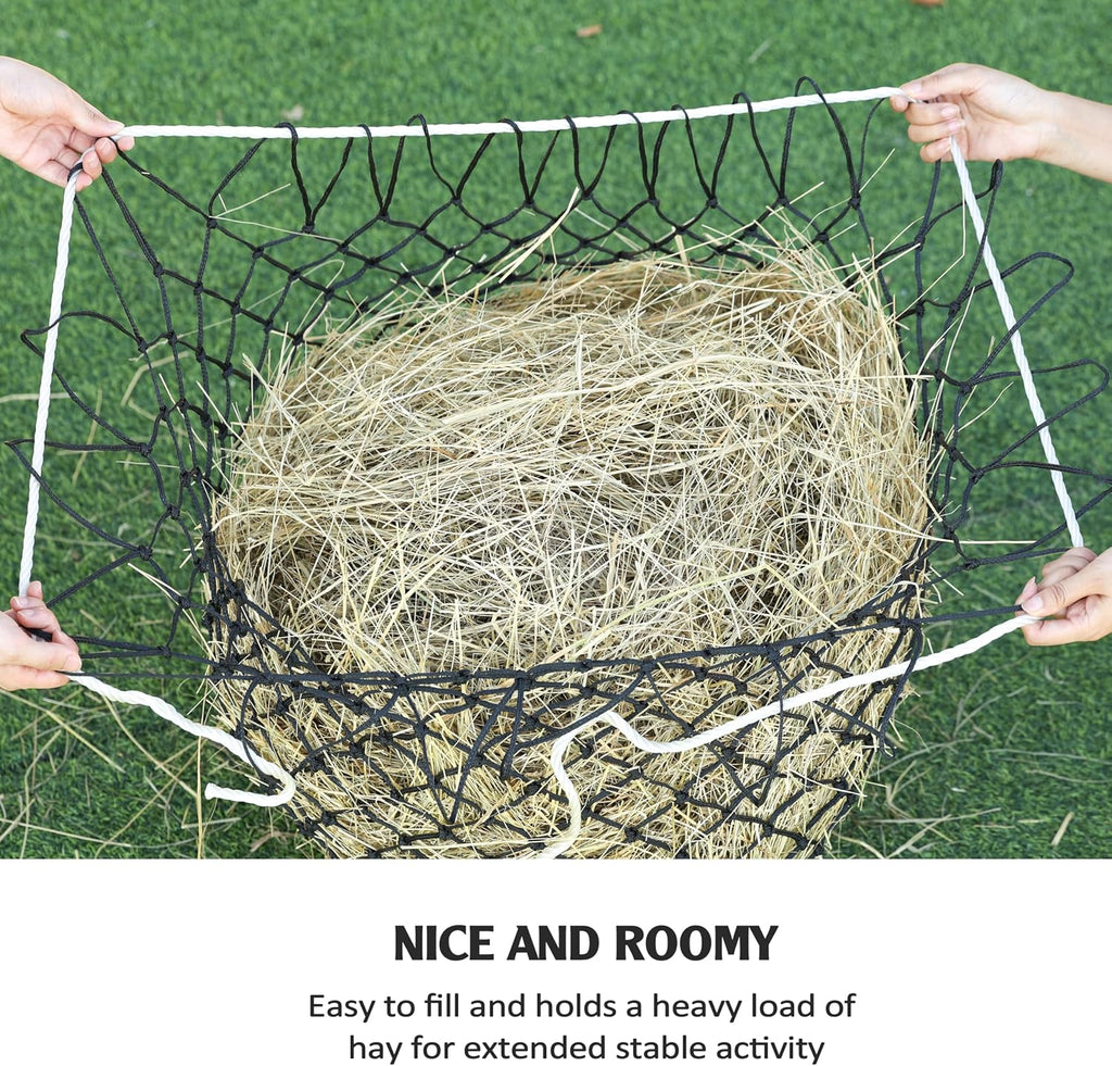 Slow Feed Hay Net for Horses 40’’ Hay Bag Horse hay Feeder Net with 2’’ Holes Black