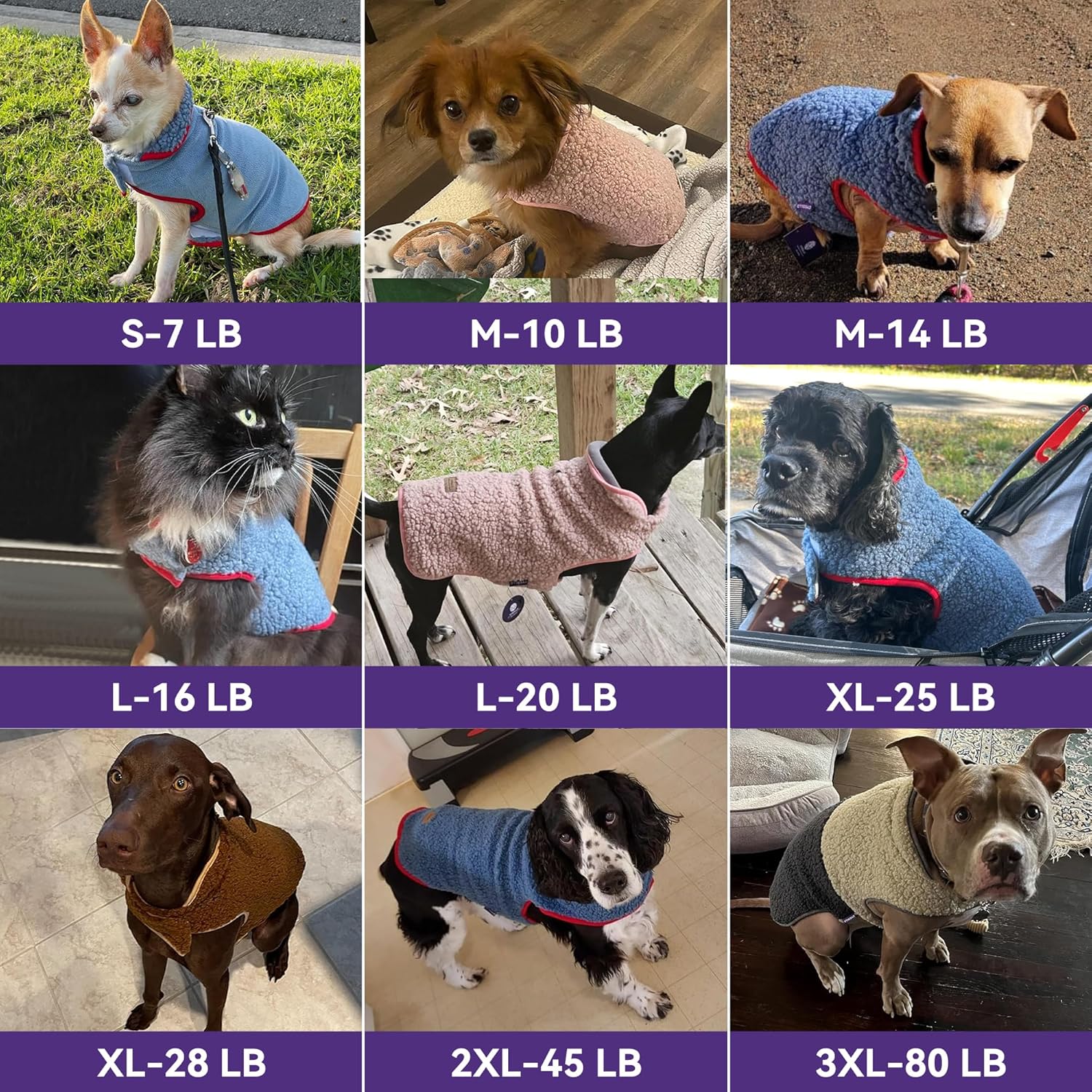 Sherpa Dog Coat Turtleneck Reversible Fleece Vest Sweater Thick Pet Clothes for Cold Weather Winter Jacket Warm Dog