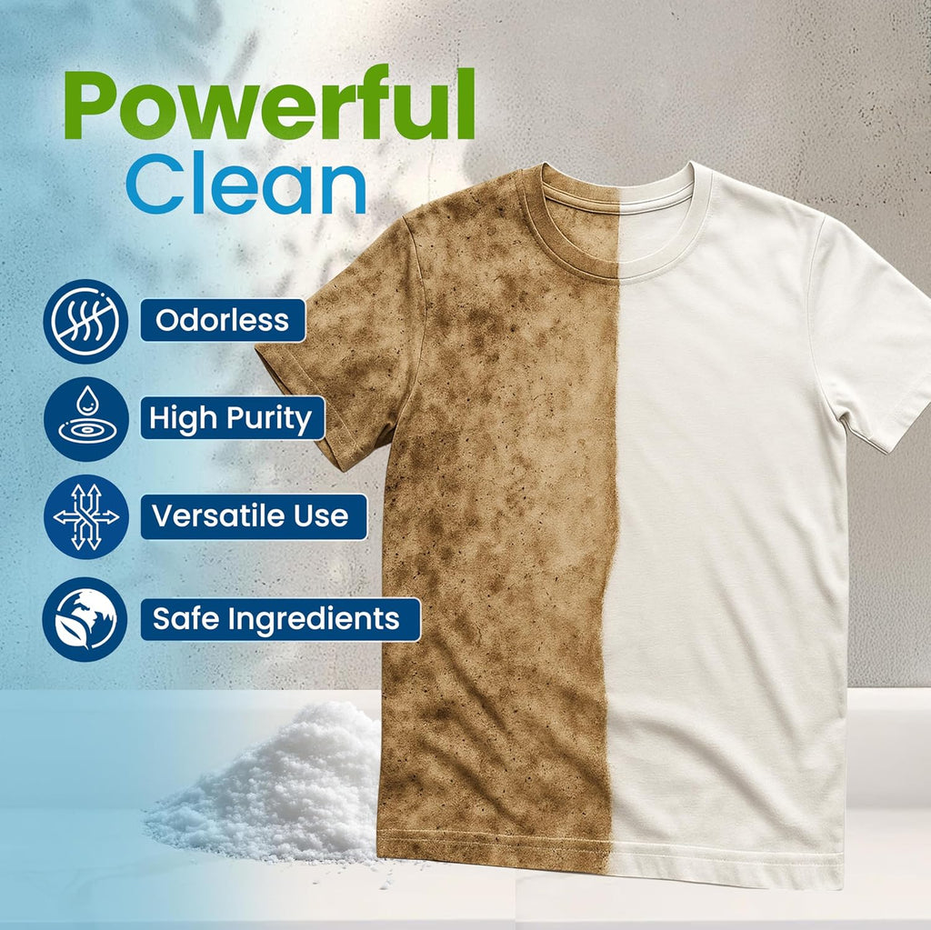 Sodium Percarbonate Powder 99% Purity - Oxygen Bleach, Hydrogen Peroxide Release Cleaner for Laundry, Dishwasher