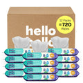 Premium Fragrance-Free Baby Wipes, with Chamomile & Aloe Extracts for Sensitive Skin - 12 Resealable Packs = 720