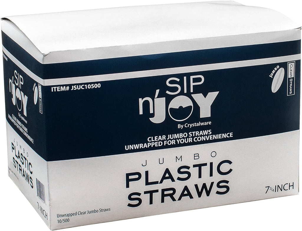 [500-Pack] Plastic Straws - 7.75 Inches Long, Drinking Straws, Standard Size, Bulk Pack (Clear, 500)