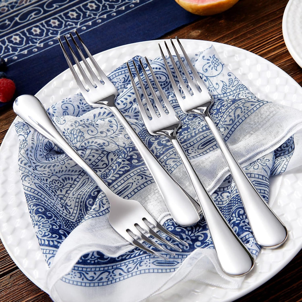 Premium Verona 8-Piece 8-Inch Dinner Fork Set (8, Dinner Forks)
