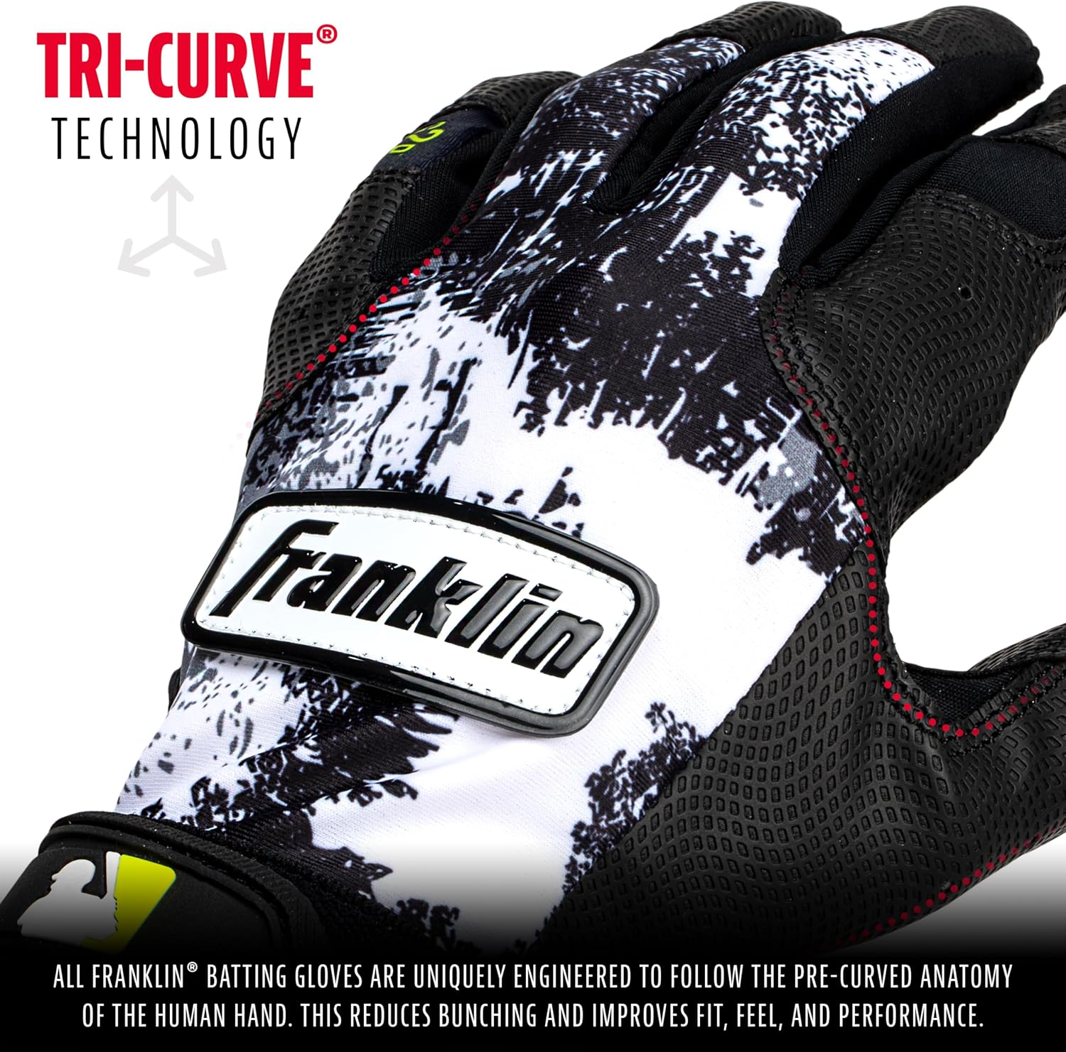 MLB Youth Teeball Batting Gloves - Flexible Pro Kids Baseball + Softball Gloves for Boys + Girls