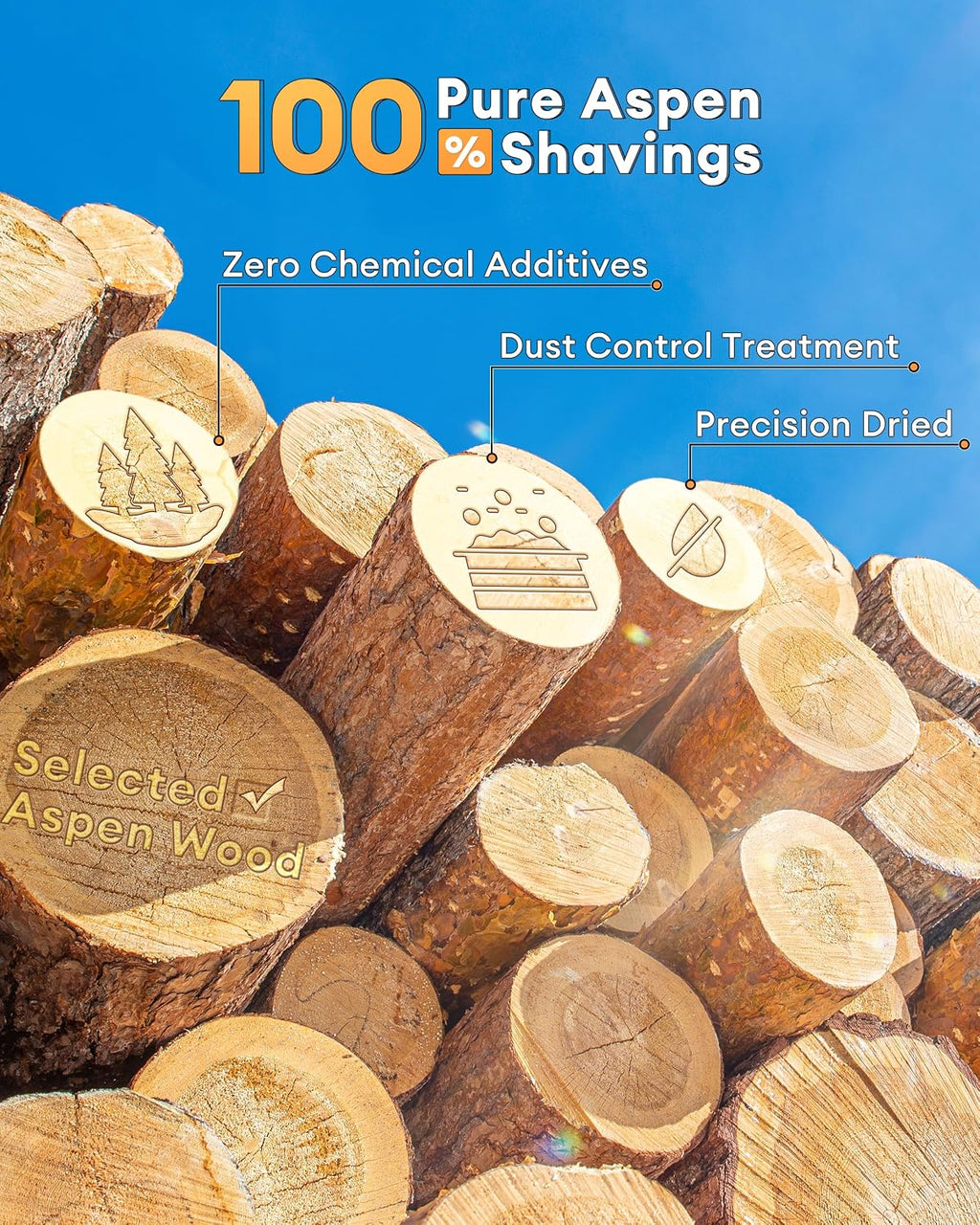35L Aspen Bedding, Ultra-Fine Shavings for Small Animals | 100% natural <5mm aspen shavings for hamsters, snakes &
