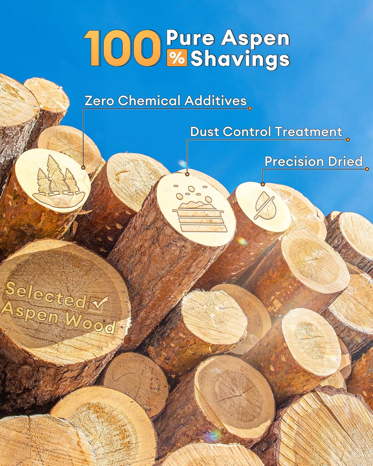 35L Aspen Bedding, Ultra-Fine Shavings for Small Animals | 100% natural <5mm aspen shavings for hamsters, snakes &
