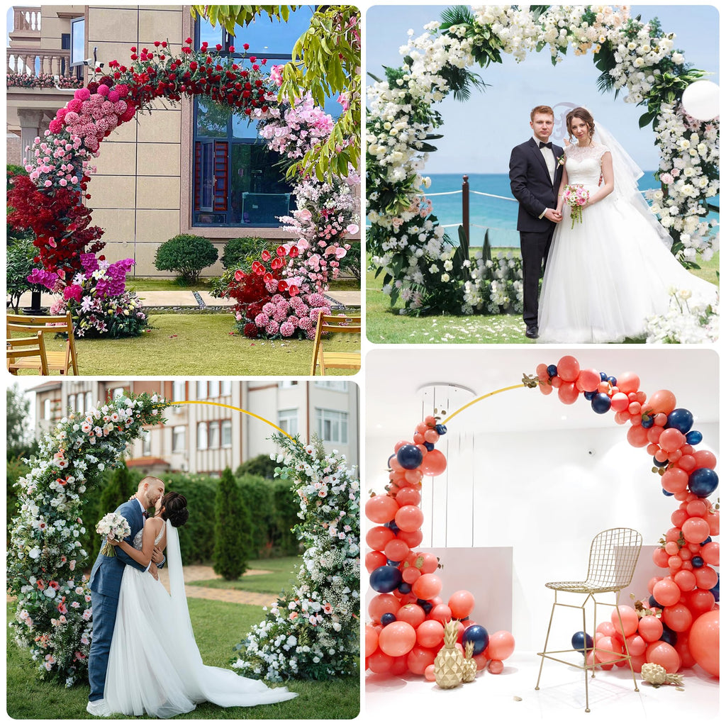 Wedding Arch 8.5FT Round Backdrop Stand Gold Circle Balloon Arch