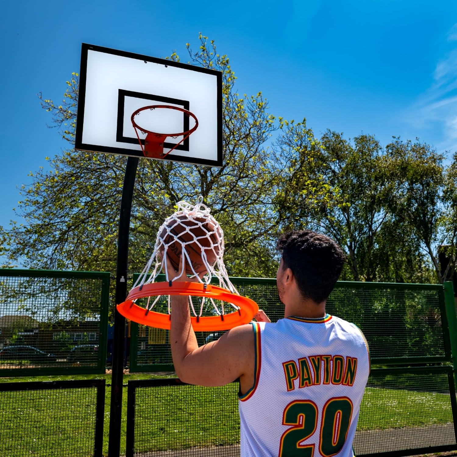 Portable Basketball Net/Hoop | HoopTheHoop | Outdoor and Indoor Removable Basketball Net | Fits All Standard Rim