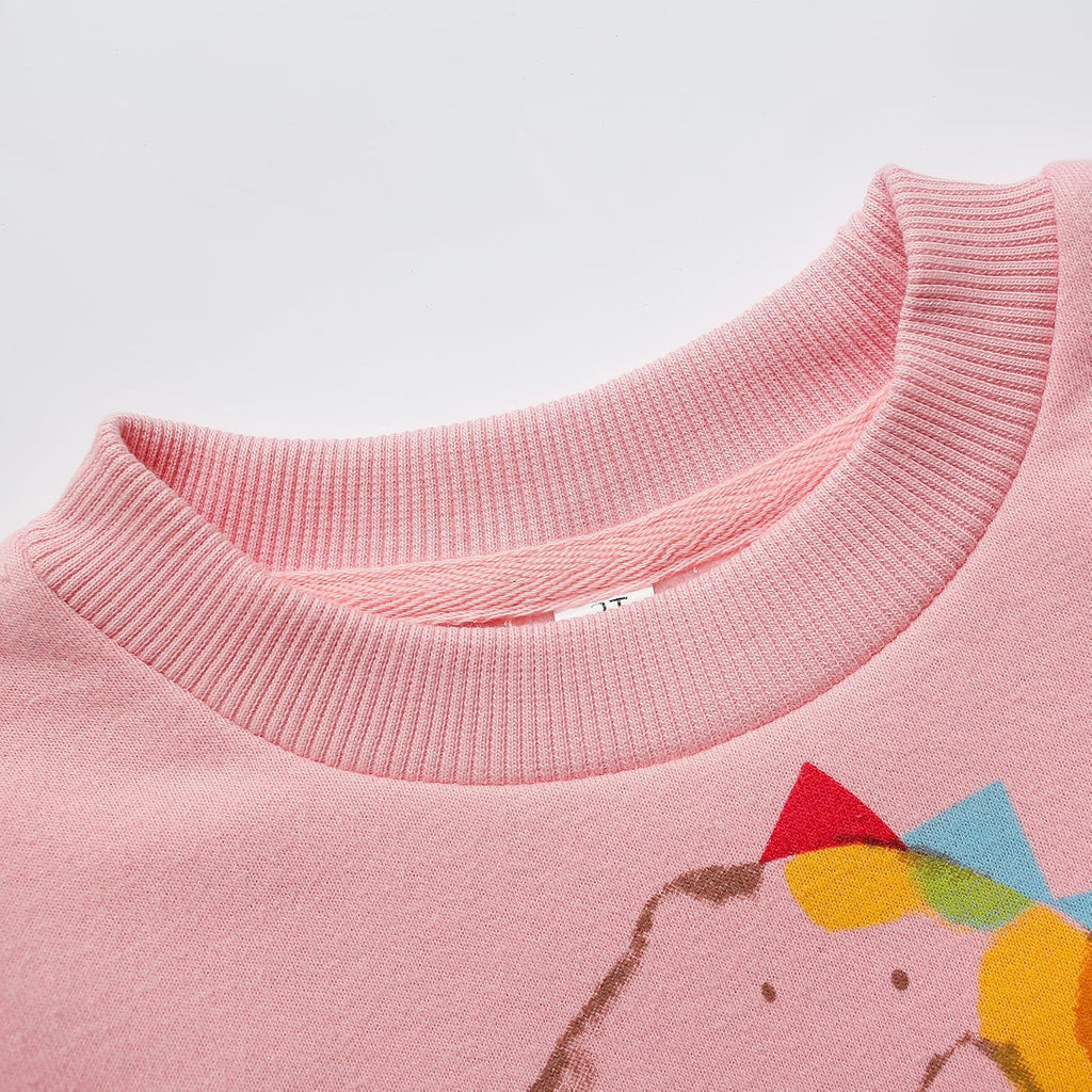 Toddler Baby Girls Sweatshirts Casual Pullover Crewneck Winter Long Sleeve Tops Shirts Clothes 3T-8T