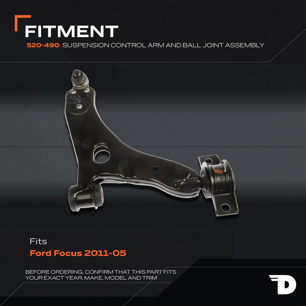 Dorman 520-490 Front Passenger Side Lower Suspension Control Arm and Ball Joint Assembly Compatible with Select Ford Models