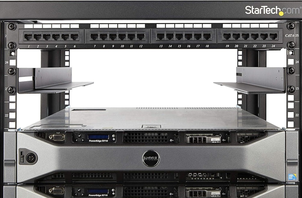 StarTech 1U 4-Post Rack Rails, 19in, 24-36in, 200lb/90kg, Cold-Rolled Steel, Black