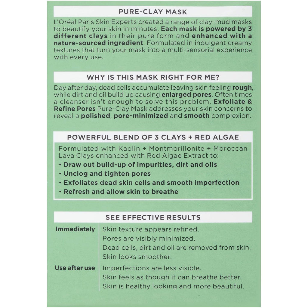 Skincare Pure Clay Face Mask with Red Algae for Clogged Pores to Exfoliate And Refine Pores, Clay Mask, at home face