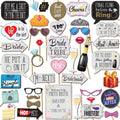 Bridal Shower Photo Booth Props - 41-pc Photo Booth Kit with 8 x 10-Inch Sign, 60 Adhesive Pads, 45 Sticks - Team