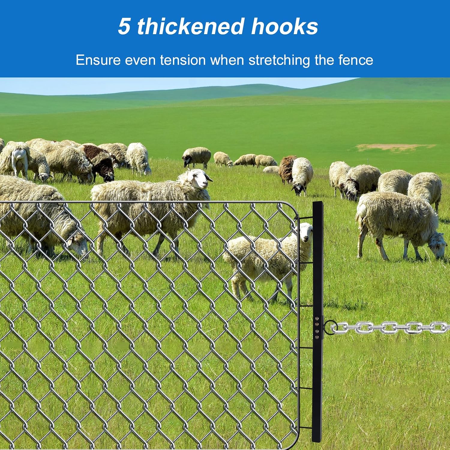 Fence Stretcher Chain Link 31.5" 6 Thicken Hook Fence Stretcher Bar